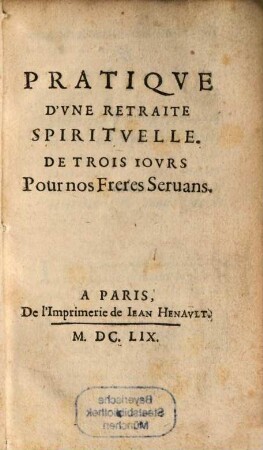 Pratique d'une retraite spirituelle