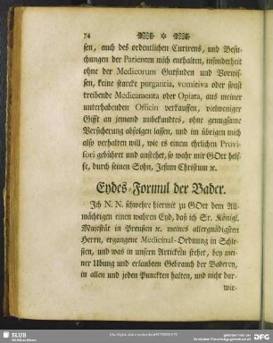 Eydes-Formul der Bader