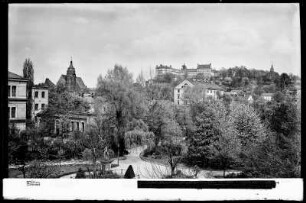 Pirna, Blick auf die Marienkirche (Frauenkirche) und Sonnenstein