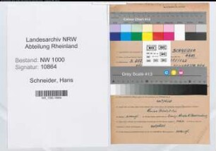 Entnazifizierung Hans Schneider, geb. 03.12.1890 (Verw.Angest.)
