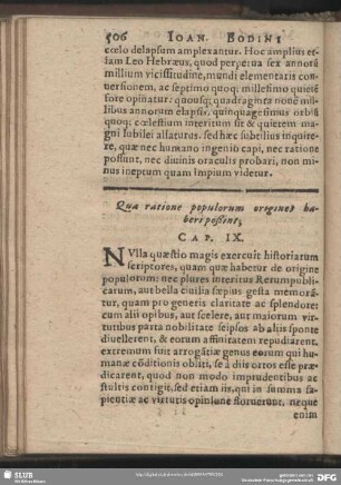 Qua ratione popularum origines haberi poßint. Cap. IX.