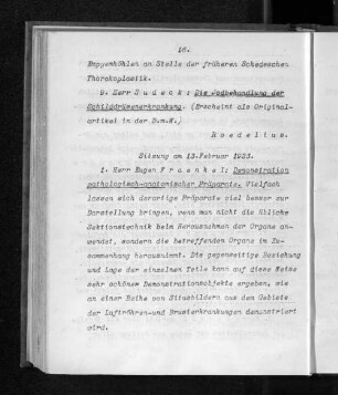 Sitzung am 13. Februar 1923.