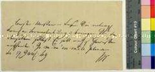 Schreiben des Friedrich Wilhelm IV. König von Preußen an Staatsminister Ludwig von Massow betreffend einen Brief an Minister Friedrich Wilhelm Graf von Brandenburg