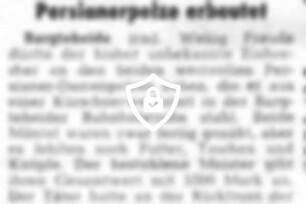Einbruch beim Kürschner - Persianerpelze erbeutet