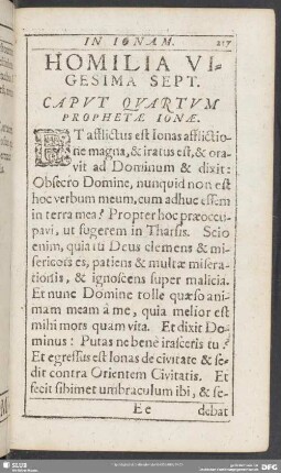 Caput Quartum Prophetae Ionae [Homilia Vigesima Sept. - Homilia Trigesima Et Ultima]