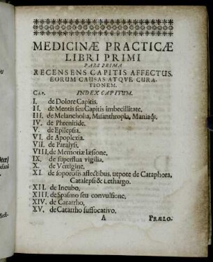 Pars Prima Recensens Capitis Affectus, Eorum Causas Atque Curationem.