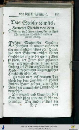 Das Sechste Capitel