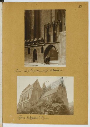Marienkirche, Thorn. St. Johann, Thorn: Detail Marienkirche, Ansicht St. Johann (aus: Skizzen- und Fotoalbum 20)