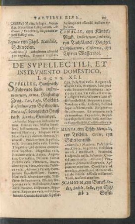 De Supellectili, Et Instrumento Domestico. Locus. XLI. - De Commutativa Iustitia. Locus L.