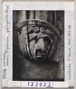 Prag: Veitsdom, oberes Triforium, geflügelter Kopf