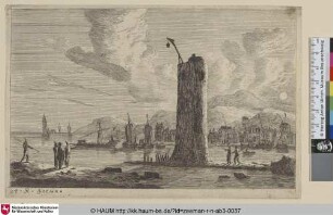 [Hafenszene mit einem Turm; Harbour Scene with a Tower]