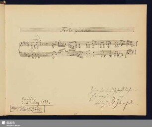 Hänsel, Carl August; 1883 [Noten- und Texteintrag]