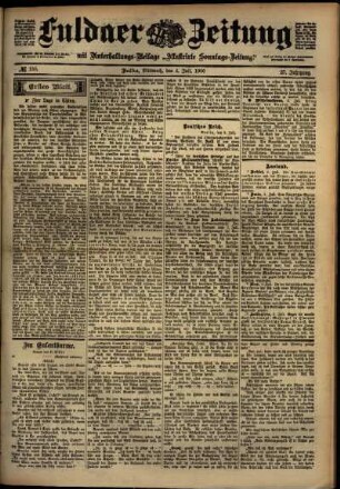 Erste Ausgabe vom Mittwoch, den 04. Juli 1900.