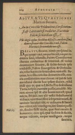 Ad IV. V. & VI. Quaestiones Martini Becani;
