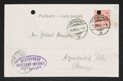 Brief von Paul Jonas und Lilly Jonas an Gerhart Hauptmann