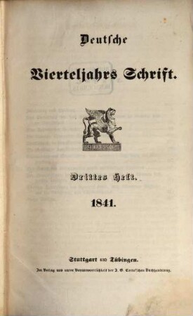Deutsche Vierteljahrs-Schrift. 1841,3/4, 1841,3/4