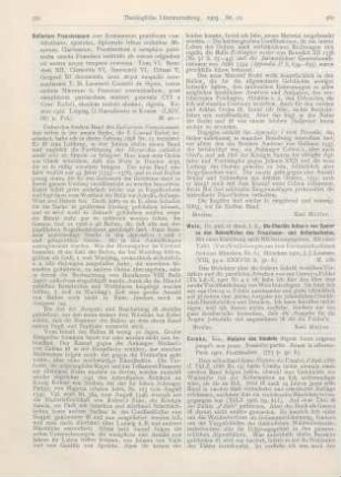 360 [Rezension] Weis, J. E. , Die Choräle Julian‘s von Speier zu den Reimoffizien des Franziscus- und Antoniusfestes.(Veröffentlichungen aus dem Kirchenhistorischen Seminar München Nr. 6)