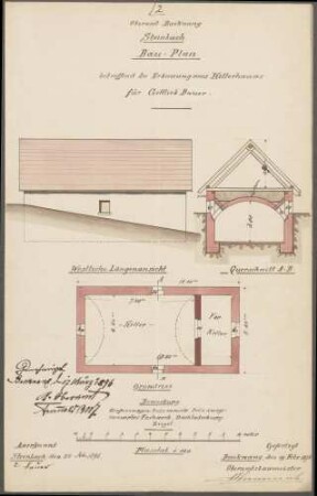 Bauer, Gottlieb, Bauer Bau eines Kellerhauses