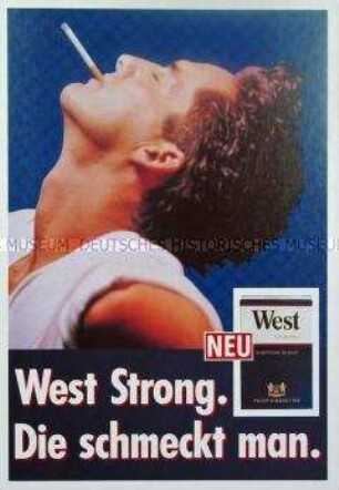 Verkaufshilfe (Thekenstück) für "West Strong"-Zigaretten
