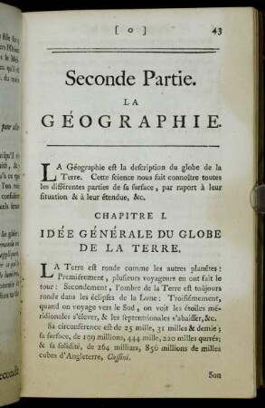 Seconde Partie. La Géographie.