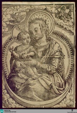 Die Madonna mit dem Kinde : Holzschnitt