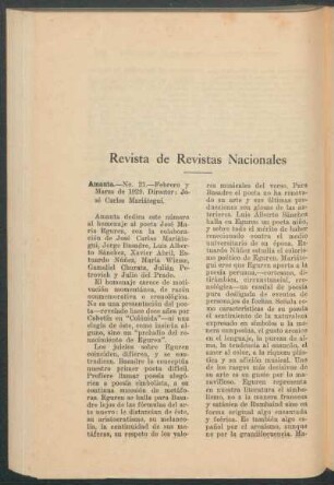 Revista de revistas nacionales