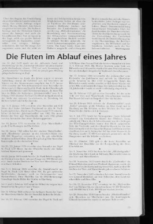 Die Fluten im Ablauf eines Jahres