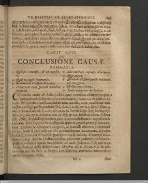 Caput XXVI. De Conclusione causæ.