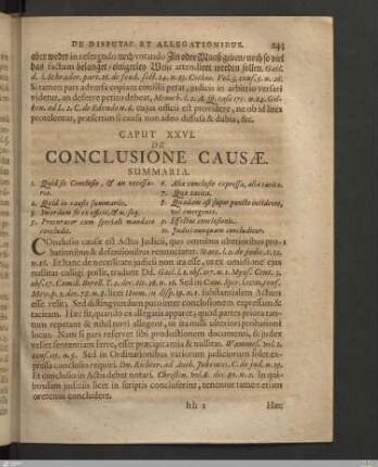 Caput XXVI. De Conclusione causæ.