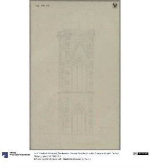 Die beiden oberen Geschosse des Campanile vom Dom in Florenz