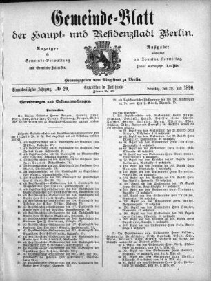 1890,29: No. 29, 20. Juli 1890