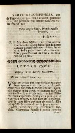Lettre XXXVIII. Réponse à la Lettre précédente.