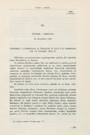 XL Tunisi - Genova 29 dicembre 1445