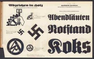 Abzeichen in Holz ; Halbfette Fraktur, extrafette Fraktur : [Schriftprobe]