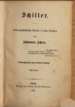 Novellenbuch, 1. Schiller ; 1