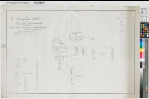 Drensteinfurt (Drensteinfurt) 1. Entwurf einzelne Domänengrundstücke 1823 100 Ruten = 15 cm 56 x 87 kol. Zeichnung Ziegert KSM Nr. 335