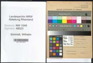 Entnazifizierung Wilhelm Schmidt , geb. 04.10.1898 (Geschaeftsfuehrer)