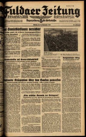 Ausgabe vom Montag, den 29. September 1941.