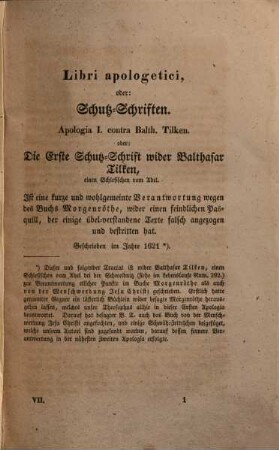 Jakob Böhme's sämmtliche Werke. 7, Libri apologetici, Apologia I. Contra Balth. Tilken oder die erste Schutzschrift etc. ...