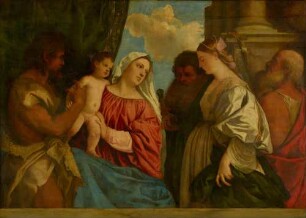 Maria mit dem Kind und vier Heiligen