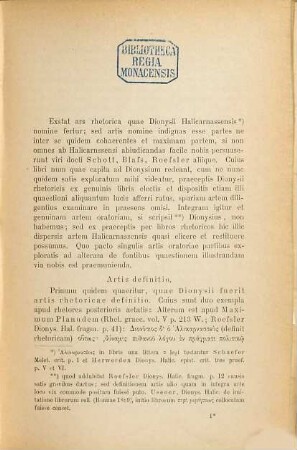 De Dionysii Halicarnassensis librorum rhetericorum fontibus scripsit