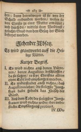 Zehender Absatz. Es wird geantwortet auff die Heilige Vätter