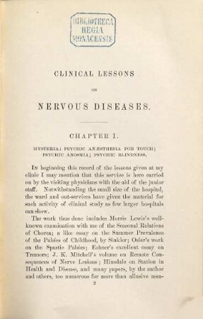 Clinical lessons on nervous diseases