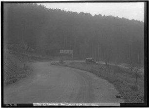Rennstrecke Solitude: Haarnadelkurve gegen Eltingen gesehen - Ansicht vom 18.11.1930 (V. Tag)