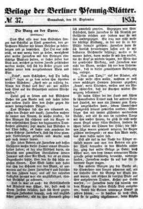 Beilage: No. 37, Sonnabend, den 10. September