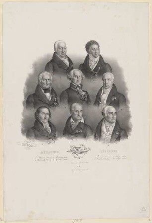 Gruppenbildnis von Berends, Claude de Harras, Mursinna, Goercke, Formey, Hufeland, Heim und Vogel