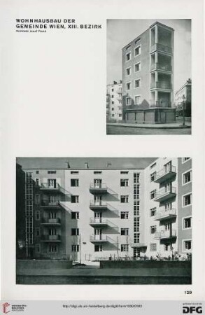 5: Wohnhausbau der Gemeinde Wien, XIII. Bezirk : Architekt Josef Frank