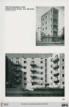 5: Wohnhausbau der Gemeinde Wien, XIII. Bezirk : Architekt Josef Frank