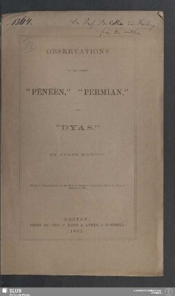 Observations On The Terms "Pénéen", "Permian" and "Dyas"