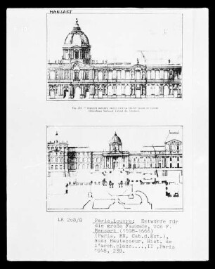 Paris, Louvre, Entwürfe für die grosse Fassade